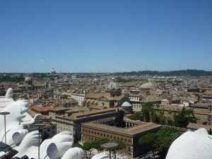 View from the top of the "elevator" - Rome is also a city of domes....