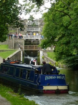 View from the bottom of the Bingley Five Rise (courtesy of Iain fron nb Destiny)